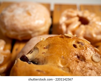 Sweet Baked Goods. Sweet Flour Products From The Bakery. Freshly Baked Sweet Buns.