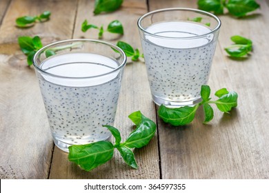 Sweet Basil Seed Drink In Glass 