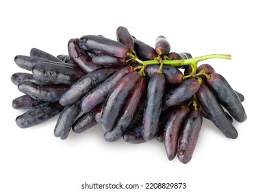 Sweet Black Sapphire Grapes On A White Background