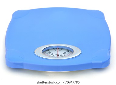 Sweet Blue Bathroom Weight Scale On White Background