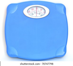 Sweet Blue Bathroom Weight Scale On White Background