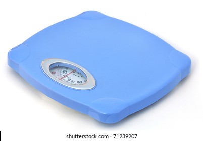 Sweet Blue Bathroom Weight Scale On White Background