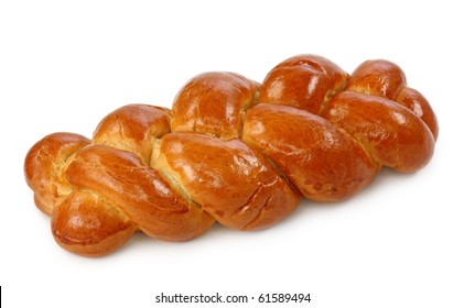 Sweet Bread Plait  Isolated On White Background