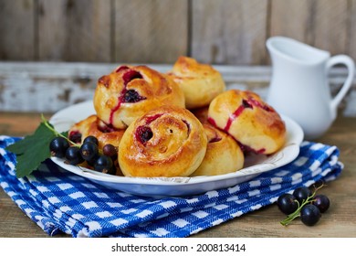 Sweet Bread Roll With Blackcurrant