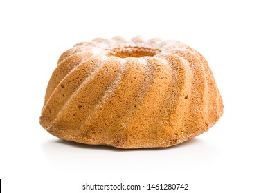 Sweet Bundt Cake Isolated On White Background.