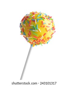 Sweet Cake Pop Isolated On White