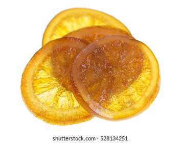 Sweet Candied Orange Slice Isolated On A White Background