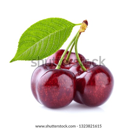 Sweet cherry with leaf