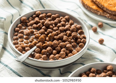 Sweet Cocoa Chocolate Sugar Cereal Puffs With Milk