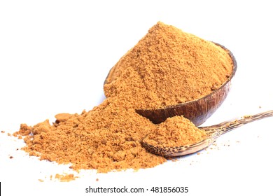 Sweet Coconut Sugar Organic  On Wooden Spoon
