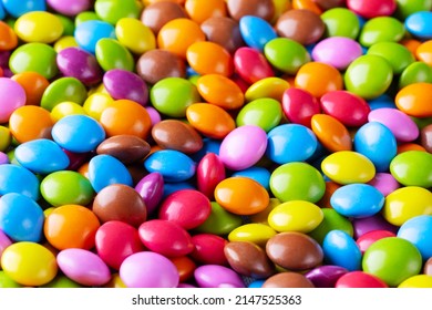 Sweet colorfull candy dragee as background. Mix of colored sweets. Dragee sweets. Confectionery. - Shutterstock ID 2147525363