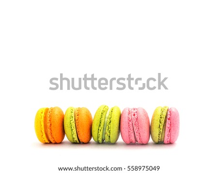 Similar – macarons lies in a row in the middle