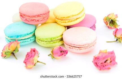 Sweet and Colourful French Macaroons. Studio Photo