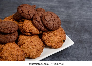 Sweet  cookies on wooden table