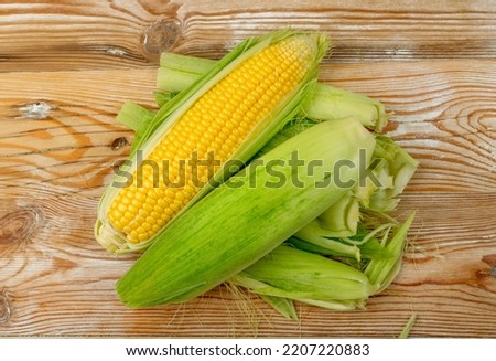 Similar – fresh ripe corn cobs Food