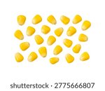 Sweet corn kernels isolated on white background.
