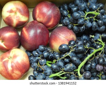sweet crunchy plum and grapes