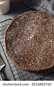 Sweet Dark Chocolate Olive Oil Cake With Powdered Sugar