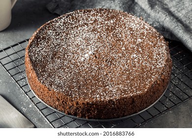 Sweet Dark Chocolate Olive Oil Cake With Powdered Sugar