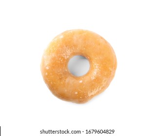 Sweet Delicious Glazed Donut Isolated On White