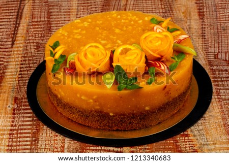 Similar – Image, Stock Photo Passion fruit and peach cake