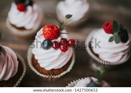 Similar – Strawberry tartlet in heart shape