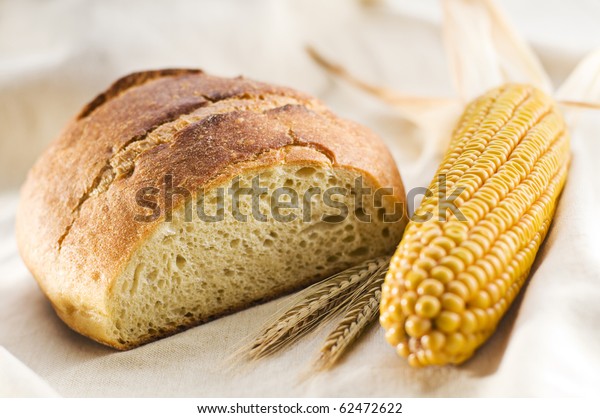 Sweet fresh corn bread\
close up shoot