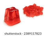 Sweet fruit jelly dessert isolated on a white background. 