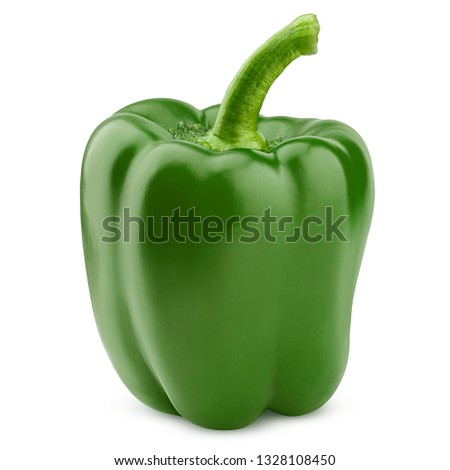 sweet green pepper, paprika, isolated on white background, clipping path, full depth of field