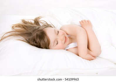 Sweet Happy Little Girl Sleeping