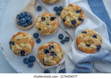 sweet home made blueberry muffins with streusel