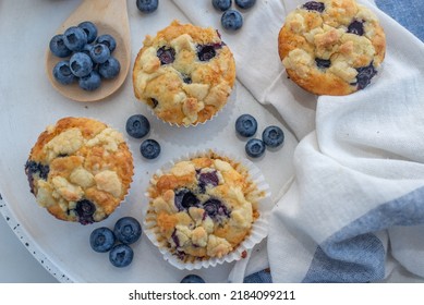 Sweet Home Made Blueberry Muffins With Streusel