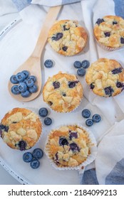 Sweet Home Made Blueberry Muffins With Streusel