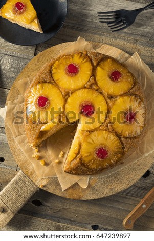 Sweet Homemade Pineapple Upside Down Cake with Cherries