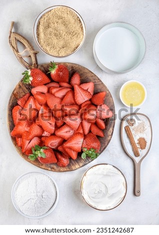 Similar – Image, Stock Photo Strawberry smoothie bowl