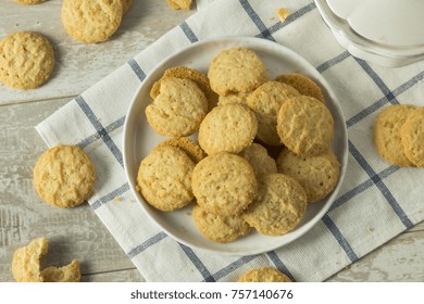 Sweet Homemade Vanilla Wafer Cookies On A Plate