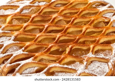 Sweet lattice galette with custard, caramelized apples and sugar dusting - Powered by Shutterstock