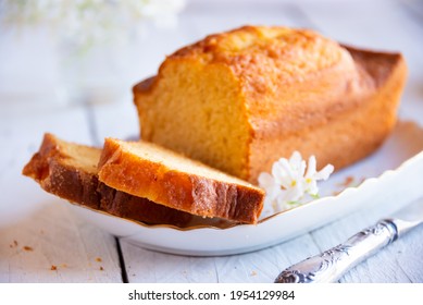 Sweet Loaf Or Plain Cake On White