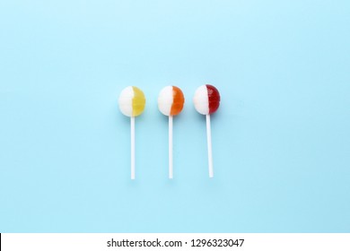 Two Lolipop Yellow Pink On Mint Stock Photo 762862813 | Shutterstock