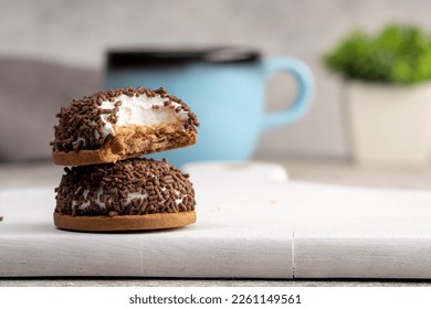 Sweet marshmallow biscuits on the table - Shutterstock ID 2261149561