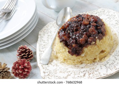 Sweet Mincemeat Sponge Pudding