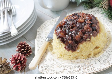 Sweet Mincemeat Sponge Pudding