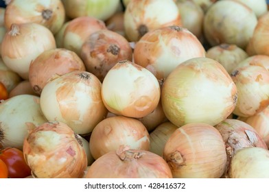 Sweet Onion Bulbs At The Farmers Market Place