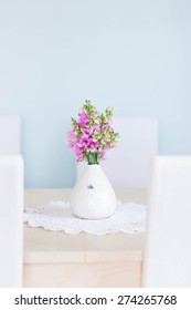 Sweet Pea Flowers In A Vase