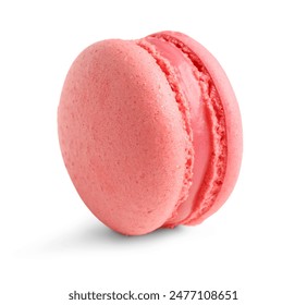 Sweet pink macaroon on white background - Powered by Shutterstock