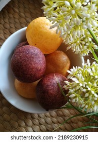 Sweet Potato Balls Or Bola Ubi Kopong, Indonesian Traditional Snacks Made From Sweet Potatoes And Tapioca