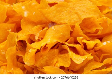 Sweet Potato Chips. Close Up 