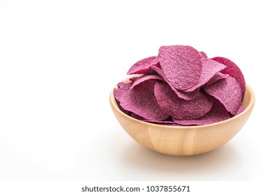 Sweet Potato Chips Isolated On White Background