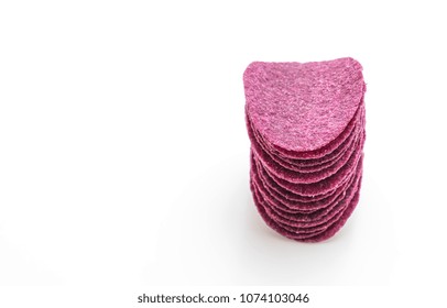 Sweet Potato Chips Isolated On White Background