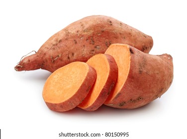 Sweet potato isolated on white background - Shutterstock ID 80150995